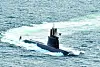 South Korea's ROKS Dosan Ahn Chang-ho, a 3,000-ton submarine, photographed in June. [YONHAP]