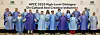 Participants of APEC 2025 High-Level Dialogue on Cultural and Creative Industries pose for photo in hanbok (Korean traditional clothing) on Aug. 27 in Gyeongju. [MINISTRY OF CULTURE, SPORTS AND TOURISM]