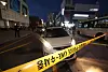 The vehicle that the assailant Choi drove in front of the AK Plaza in Bundang, Gyeonggi, on Thursday. [YONHAP]