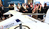 Won Hee-ryong, center, the minister of Land, Infrastructure and Transport, talks with his Saudi Arabian counterpart Saleh bin Nasser Al Jasser at the second Korea-Saudi Arabia Mobility and Innovation Road Show at a hotel in central Seoul on Tuesday.