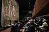 The scroll painting of ″Vulture Peak Assembly,” Korea’s National Treasure No. 301, is being exhibited at the Seosomun Shrine History Museum in central Seoul. [SEOSOMUN SHRINE HISTORY MUSEUM]