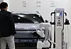 A visitor examines a robotic EV charging system developed by Moderntech at EV Trend Korea 2025, the country’s premier electric vehicle exhibition, held at Coex in Gangnam District, southern Seoul, on June 3.[NEWS1]