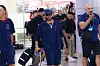 Neymar, center, arrives at Gimhae International Airport in Busan with his Paris Saint-Germain teammates on Wednesday ahead of a Coupang Play Series preseason friendly against K League club Jeonbuk Hyundai Motors on Thursday. [COUPANG PLAY]