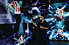 A visitor tries out a virtual reality (VR) device at SK Telecom's booth at the K-Metaverse Festival & Expo 2022 (KMF & KME 2022) held at Coex in Gangnam District, southern Seoul, on Thursday. Hosted by the Ministry of Science and ICT, the event invites 170 companies, such as KT and SK Telecom, to exhibit their digital technologies related to the metaverse industry, including VR and augmented reality (AR) technologies. The event will run through Saturday. [YONHAP]