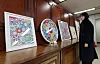 Art by Takashi Murakami and others that was allegedly bought with proceeds from an illegal gambling website are seen after being confiscated by prosecutors in Busan on Monday. [NEWS1]