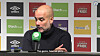 Manchester City manager Pep Guardiola speaks after the team's 3-1 win over Brentford on Monday. [ONE FOOTBALL]