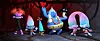 From Left: Legsly (Ester Dean), Guy Diamond (Kunal Nayyar), Tiny Diamond (Kenan Thompson), Smidge (Walt Dohrn), Biggie (James Corden), Mr. Dinkles (Kevin Michael Richardson), Satin (Aino Jawo) and Chenille (Caroline Hjelt) in DreamWorks Animation’s Trolls World Tour, directed by Walt Dohrn. [UNIVERSAL PICTURES]
