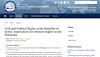 A screencapture from the Tom Lantos Human Rights Commission website announcing its hearing Thursday on the “Civil and Political Rights in the Republic of Korea: Implications for Human Rights on the Peninsula.”