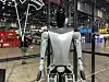 Tesla's Optimus humanoid robot is on display at the Seoul Mobility Show held at Kintex, Gyeonggi, in March. [SARAH CHEA]