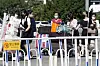 In a photo taken by Kyodo News Agency, North Korean women push trolleys laden with baggage as they walk towards Terminal 2 of Beijing Capital International Airport on Tuesday, the first day that flights by the North's national carrier Air Koryo resumed between Pyongyang and Beijing. [KYODO/YONHAP]