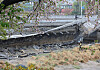 A bridge in Bundang District, Seongnam, collapses Wednesday, killing one pedestrian and injuring another. [YONHAP]