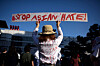 A woman holding a sign saying 'Stop Asian Hate' during a rally following the fatal shooting of eight people, including six Asian women, in Atlanta last week. [AFP/YONHAP]