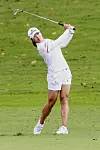 Ko Jin-young plays a shot at the HSBC Women's World Championship at the Sentosa Golf course, in Singapore on Sunday. [AP/YONHAP]