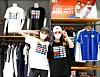Models pose to promote the K-Eco Team Korea Collection by The North Face, the official partner of the Korean Olympic team. The collection is designed after the uniform of the national sports climbing team, with the Korean flag's four black trigrams printed on the T-shirt. [YONHAP]