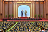North Korea convenes a session of the Supreme People's Assembly, its rubber-stamp legislature, at the Mansudae Assembly Hall in Pyongyang on Sunday, according to this state media photograph. [YONHAP]