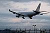A military KC-330 aircraft lands at Gimhae International Airport in Busan on Thursday with 27,000 liters (7,133 gallons) of diesel exhaust fluid. [YONHAP]
