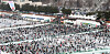 Visitors flock to the 2023 Hwacheon Sancheoneo Ice Festival in Hwacheon, Gangwon, on Sunday, the first time the event has resumed in three years. The festival kicked off Saturday and will run through Jan. 29. The 2020 festival did not take place due to a warm winter and the 2021 and 2022 editions were canceled due to the Covid-19 pandemic. Sancheoneo is a Korean mountain trout. [YONHAP]