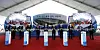 Coupang executives and lawmakers attend a groundbreaking ceremony for Coupang's new logistics center in Eumseong, North Chungcheong, on Friday. [COUPANG]