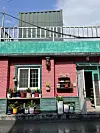 Residents adorn the street in Gohan with flower pots. [LEE SUN-MIN]