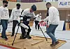 Kim Byeong-uk, who is paralyzed from the waist down, won the gold medal in the Cybathlon 2020, a multi-sport event for disabled athletes, in a wearable robot developed by KAIST Prof. Kong Kyoung-chul’s research team. [YONHAP]