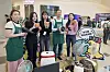 LG U+ CEO Hwang Hyeon-sik, second from right, participates in a campaign to collect home appliances in honor of International E-Waste Day on Monday. [LG U+]