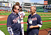 Hyundai Motor Group Executive Chair Euisun Chung, right, speaks with Don Reilly, Hyundai Hope on Wheels co-founder, at Nationals Park baseball stadium in Washington D.C. on Wednesday. [HYUNDAI MOTOR]