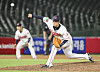 Lotte Giants' reliever Park Jin-hyung pitches at the top of the 10th inning against the Samsung Lions at Sajik Baseball Stadium on June 26, 2020. [YONHAP]