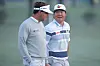Im Sung-jae and Keith Mitchell react during the pro-am prior to the Zurich Classic of New Orleans at TPC Louisiana on April 19 in Avondale, Louisiana. [GETTY IMAGES]
