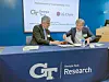 Representatives of LG Chem and Georgia Tech sign an agreement to build a research center in Atlanta, Georgia on Tuesday. [LG CHEM]