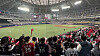 Baseball fans pack the Gocheok Sky Dome in Guro District, western Seoul, on Sunday as KT Wiz and Kiwoom Heroes play the first game in the semifinals of 2022 Shinhan Bank SOL KBO Postseason. [NEWS1]