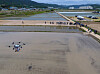 Gangwondo Agricultural Research and Extension Services demonstrates the direct planting of rice seeds by drones on Wednesday in Yanggu County, Gangwon. The research body said direct planting of rice seeds using drones not only cuts on labor and costs, but also reduces carbon emitted in overall farming as direct planting doesn’t require growing seedlings then transferring them. [YONHAP]