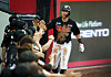 Hwang Jae-gyun of the KT Wiz, right, high fives his teammates after adding an RBI during a game against the Kia Tigers at Gwangju-Kia Champions Field on July 8. [YONHAP]