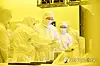 Samsung Electronics Chairman Lee Jae-yong, center, visits the company's semiconductor production campus in Cheonan, South Chungcheong, on Feb. 17. [SAMSUNG ELECTRONICS]