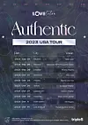Poster announcing girl group tripleS' first world tour ″Authentic″ featuring its subunit LOVElution [MODHAUS]
