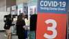 Travelers get tested for Covid-19 at a testing center at Incheon International Airport on Thursday.[NEWS1]