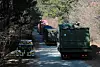 Equipment are transported to a site for the installation of the Green Pine Radar system in Busan, 390 kilometers south of Seoul, on Dec. 7, 2021. [YONHAP]
