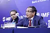 Krishna Srinivasan, director of the IMF’s Asia and Pacific Department, speaks at a press conference held in central Seoul on Tuesday to discuss global economy and Korea. [BANK OF KOREA]