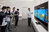 A Samsung researcher explains 'Relumino Mode' on its AI TV lineup to reporters at a press event on Thursday, introducing Samsung AI TV's key features. The event took place at the electronics giant's research lab in Suwon, Gyeonggi. [SAMSUNG ELECTRONICS]