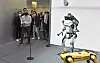 Hyundai Motor Group Executive Chair Euisun Chung visits the company's booth during the CES 2022 in Las Vegas that features robots developed by Boston Dynamics. [HYUNDAI MOTOR]