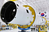 Researchers at the Naro Space Center in Goheung, South Jeolla, check the enginnering model of the Korea Space Launch Vehicle (KSLV)-II on Jan. 19, 2020. [YONHAP]