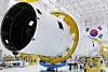 Researchers at the Naro Space Center in Goheung, South Jeolla, check the enginnering model of the Korea Space Launch Vehicle (KSLV)-II on Jan. 19, 2020. [YONHAP]
