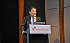 SK Biopharmaceuticals' CEO and president Cho Jeong-woo speaks at an online press conference on Monday. [SK BIOPHARMACEUTICALS]