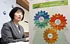 A senior official of Statistics Korea shows industrial output, private spending and investment all rose on month at the government complex in Sejong on Friday. [YONHAP]