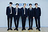 Boy band CIX poses for a photo during an online showcase held on Tuesday afternoon for its third EP 'Hello Chapter 3. Hello, Strange Time.' From left are members Hyunsuk, BX, Bae Jin-young, Yonghee and Seunghun. [C9 ENTERTAINMENT]