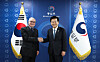 European Union Ambassador to South Korea Ugo Astuto, left, shakes hands with Unification Minister Chung Dong-young at the central government complex in Jongno District, central Seoul, on Nov. 5. [MINISTRY OF UNIFICATION]