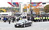 A crowd watches the state funeral procession for former President Roh Tae-woo pass by Olympic Park in Songpa District, southern Seoul, on Saturday. [NEWS1]