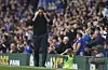 Former Everton manager Frank Lampard reacts during a Premier League match between Everton and Brentford at Goodison Park in Liverpool on May 15, 2022. [AP/YONHAP]