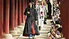 Models walk down Geunjeongjeon's haenggak, a roofed corridor, for the latest Gucci Cruise 2024 collection show on May 16. [GUCCI]