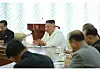 North Korean leader Kim Jong-un presides over a political bureau meeting of the ruling Workers' Party Central Committee on Sunday in a photo released by state media. [YONHAP]