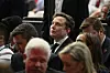 Elon Musk attends the memorial service for Charlie Kirk at State Farm Stadium in Glendale, Ariz., Sept. 21, 2025. Musk on Monday, Oct. 27, 2025, unveiled his own version of Wikipedia, the crowdsourced online encyclopedia, with entries edited by xAI, his artificial intelligence company. The new project, Grokipedia, would “purge out the propaganda” flooding Wikipedia, Musk claimed in a post on his social media site, X. (Kenny Holston/The New York Times)